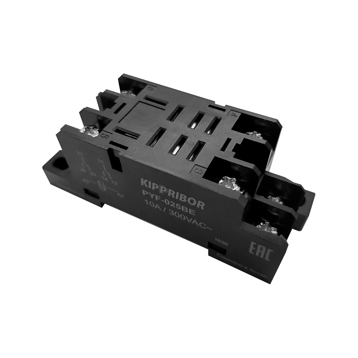 Монтажные колодки KIPPRIBOR PYF-025BE и PYF-045BE (для 2- и 4-контактных промежуточных реле серии REP)